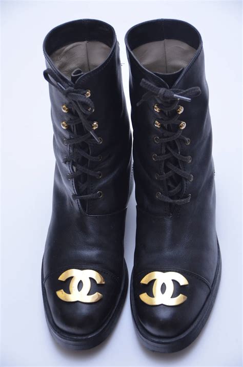 chanel combat boots 38|vintage Chanel combat boots.